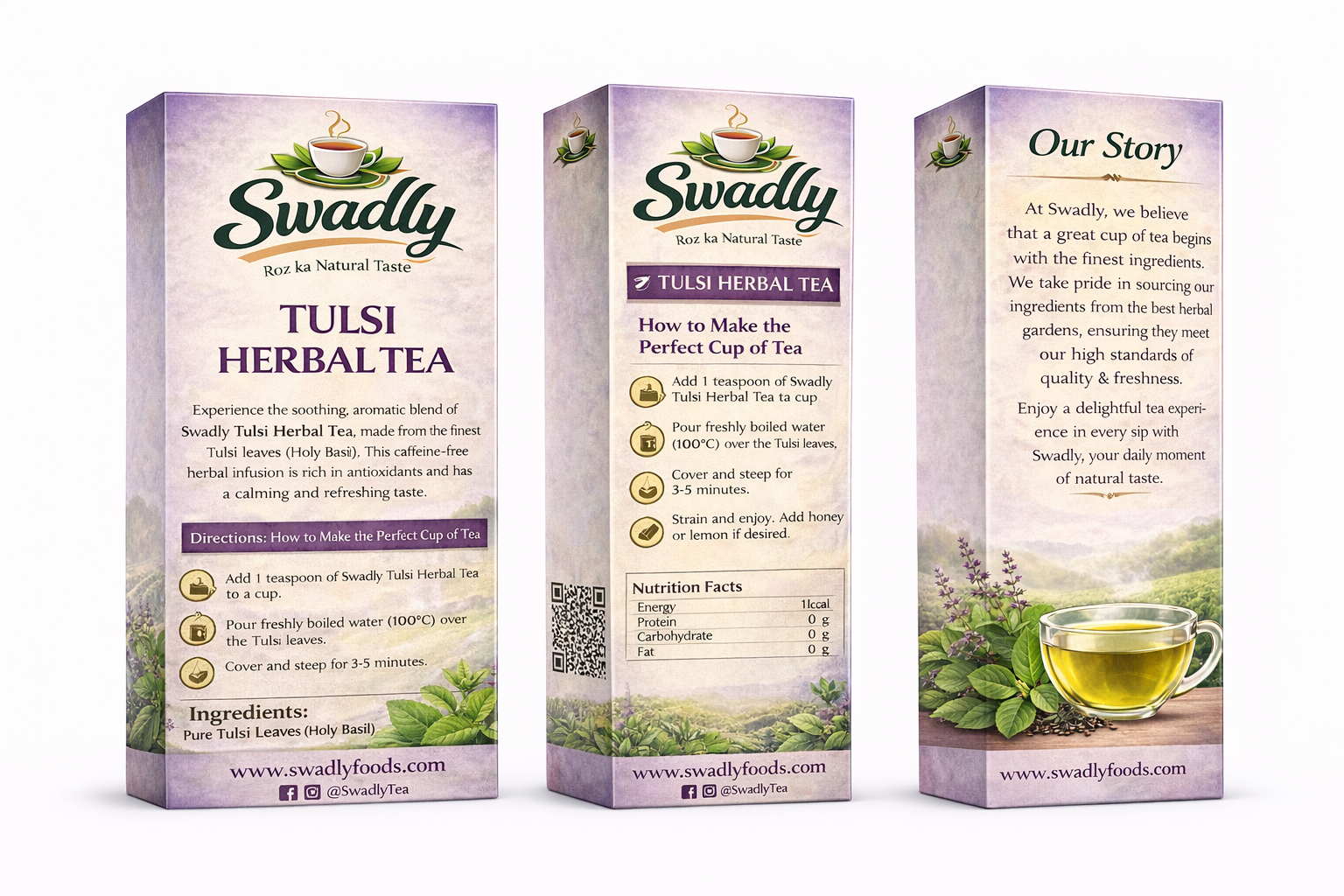 Swadly Tulsi Herbal Tea – Natural Wellness 100 gm - Image 2