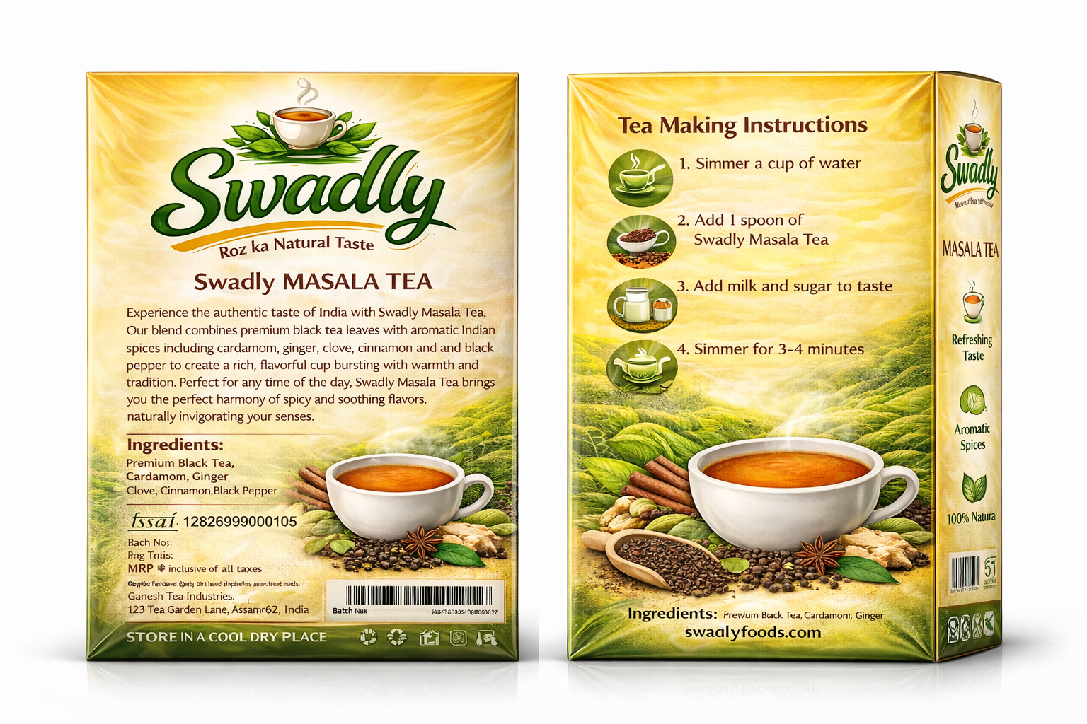 Swadly Masala Tea– Authentic Indian Masala Chain 250 gms - Image 4